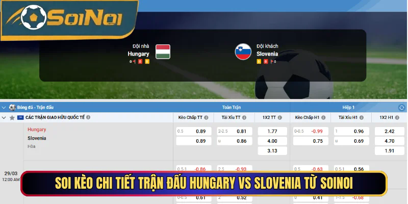 Soi kèo chi tiết trận đấu Hungary vs Slovenia từ SoiNoi