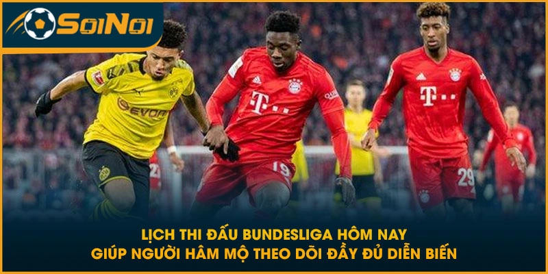 Lịch thi đấu Bundesliga hôm nay giúp người hâm mộ theo dõi đầy đủ diễn biến