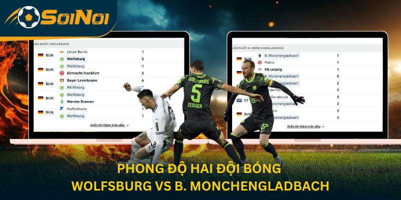 Phong độ hai đội bóng Wolfsburg vs B. Monchengladbach 