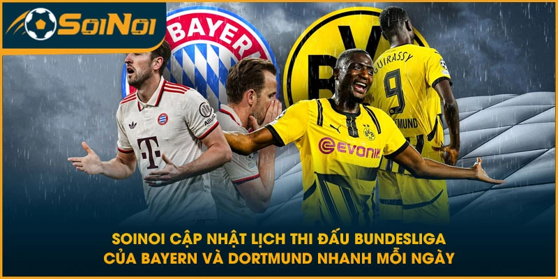 SoiNoi cập nhật lịch thi đấu Bundesliga của Bayern và Dortmund nhanh mỗi ngày