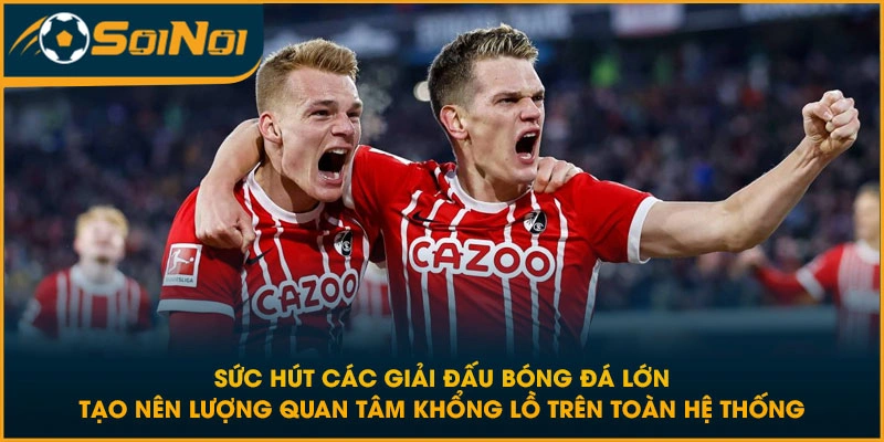 Sức hút các giải đấu bóng đá lớn tạo nên lượng quan tâm khổng lồ trên toàn hệ thống