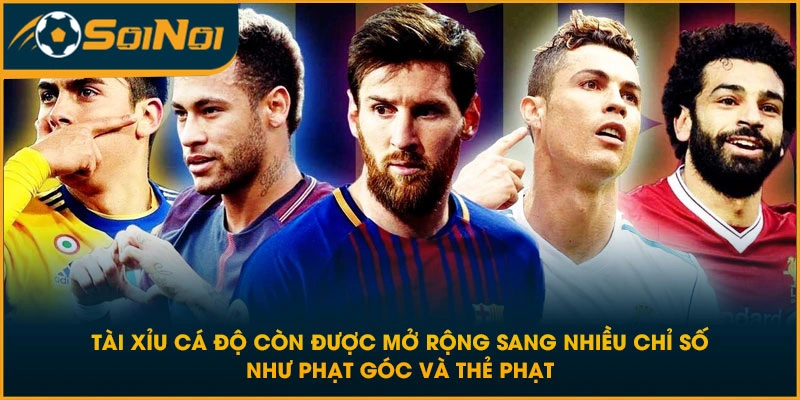 Tài xỉu cá độ còn được mở rộng sang nhiều chỉ số như phạt góc và thẻ phạt