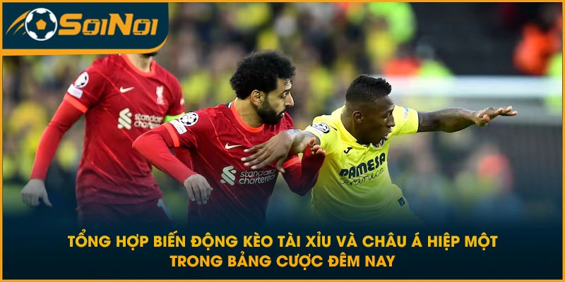 Tổng hợp biến động kèo tài xỉu và châu Á hiệp một trong bảng cược đêm nay