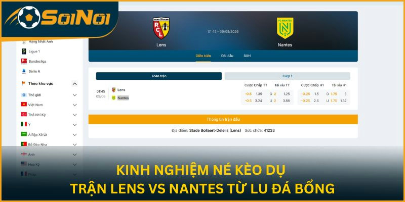 Kinh nghiệm né kèo dụ trận Lens vs Nantest từ Lu Đá Bổng
