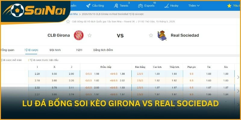 Lu Đá Bổng soi kèo trận đấu Girona vs Real Sociedad