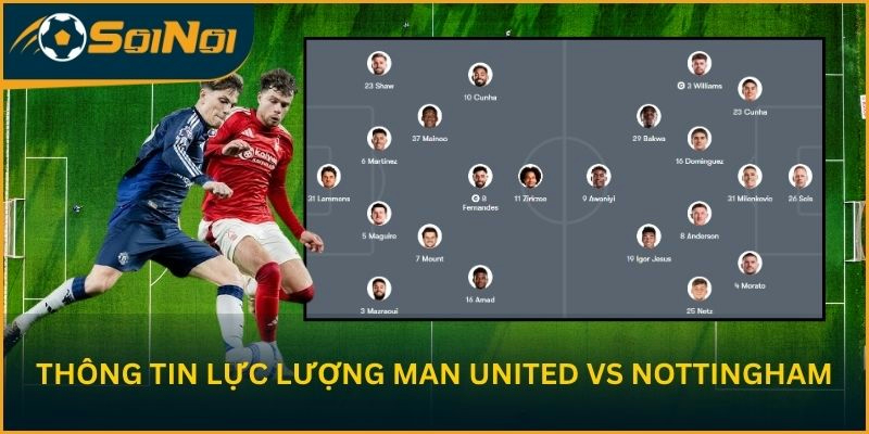 Cập nhật thông tin lực lượng Manchester United vs Nottingham